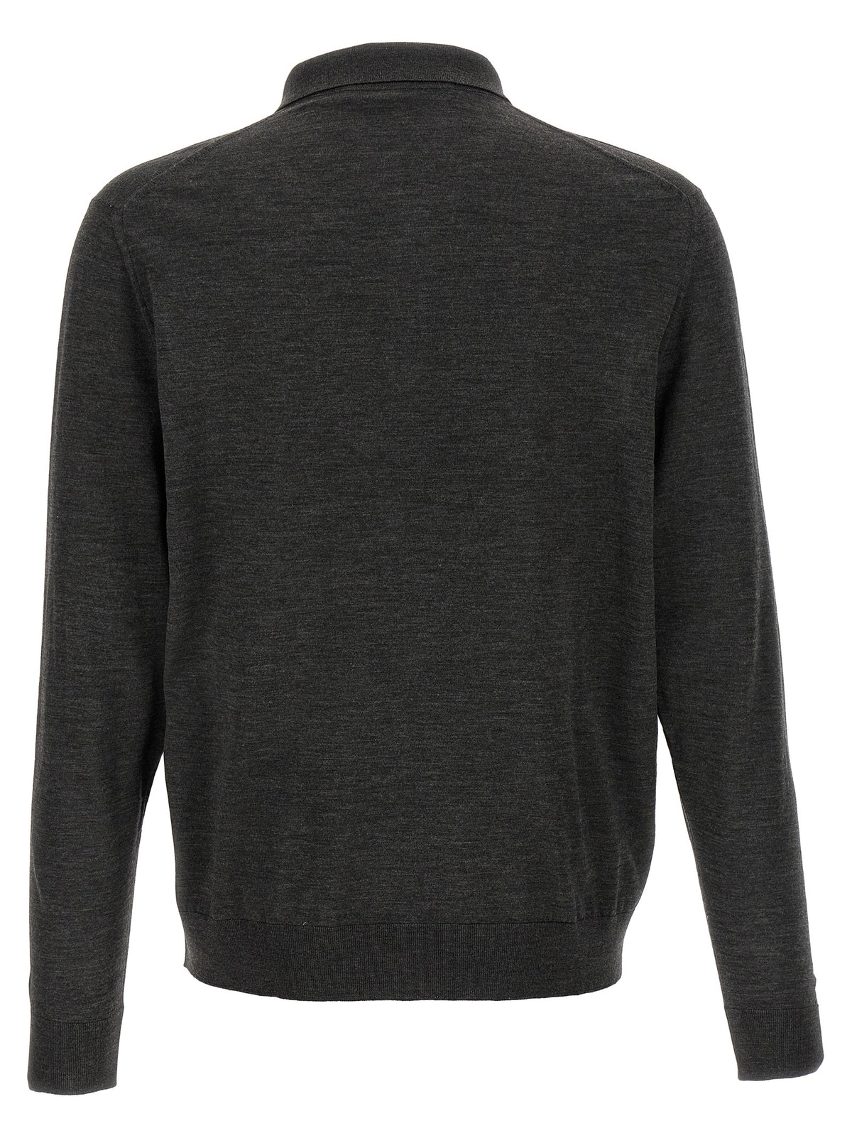 Kiton Graues Woll-Poloshirt