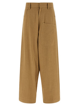 MAISON JEJIA Beige Cotton Casual Pants