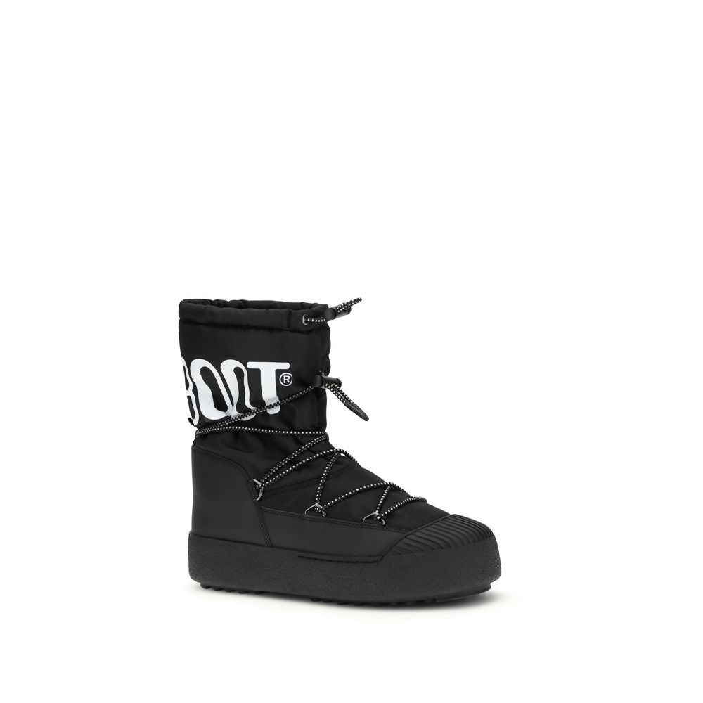 Moon Boot Schwarze Schnürstiefel aus Polyamid