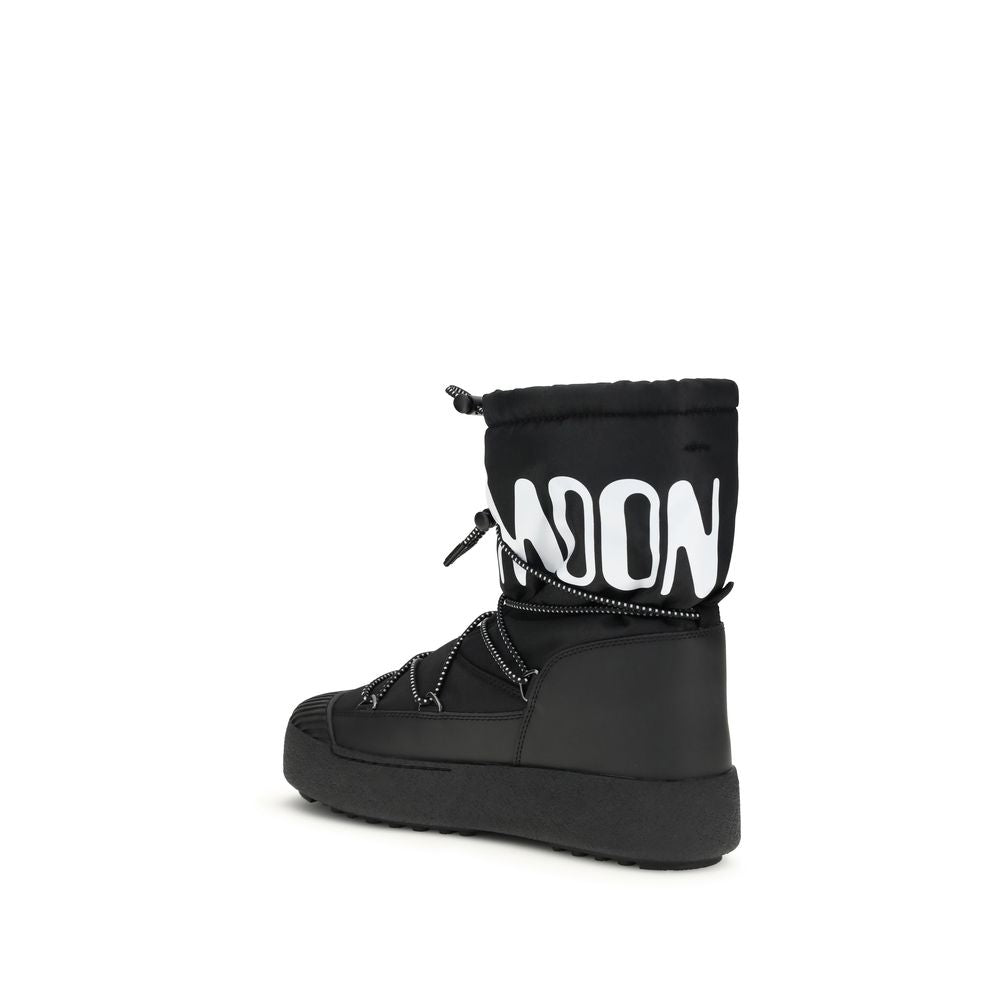 Moon Boot Schwarze Schnürstiefel aus Polyamid