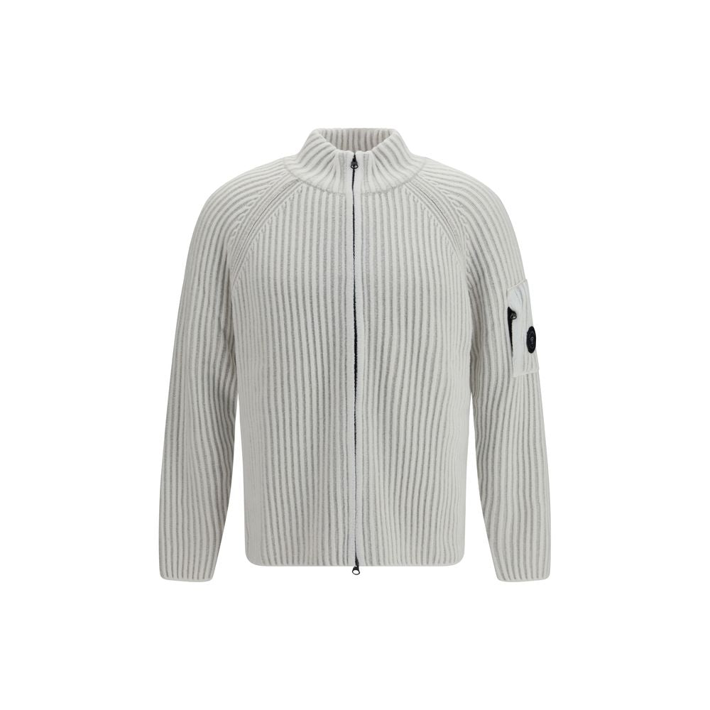 C.P. Company Weiße Strickjacke aus Polyamid