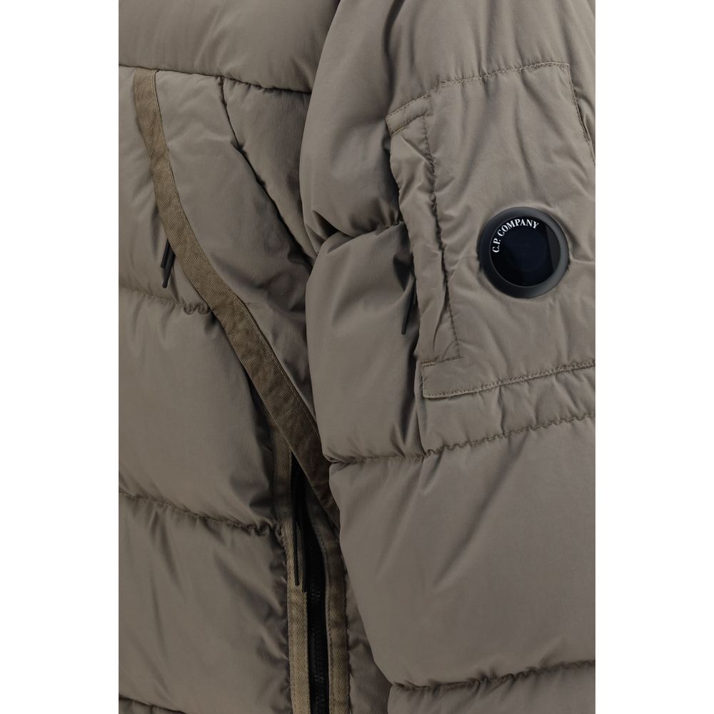 C.P. Company Graue Polyamid-Jacke in voller Länge