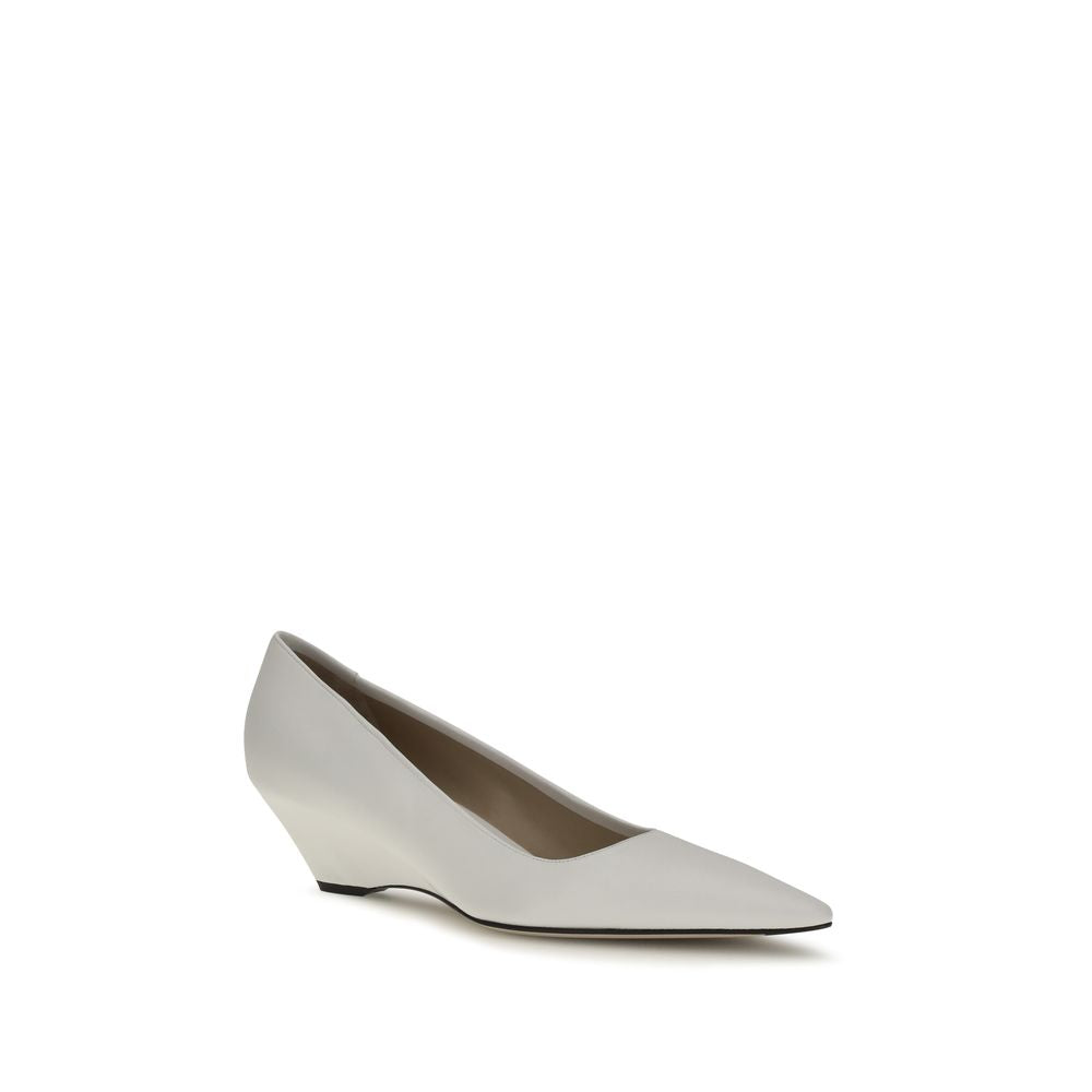 The Row Weiße Lammleder Plateau-Pumps Ovis Aries