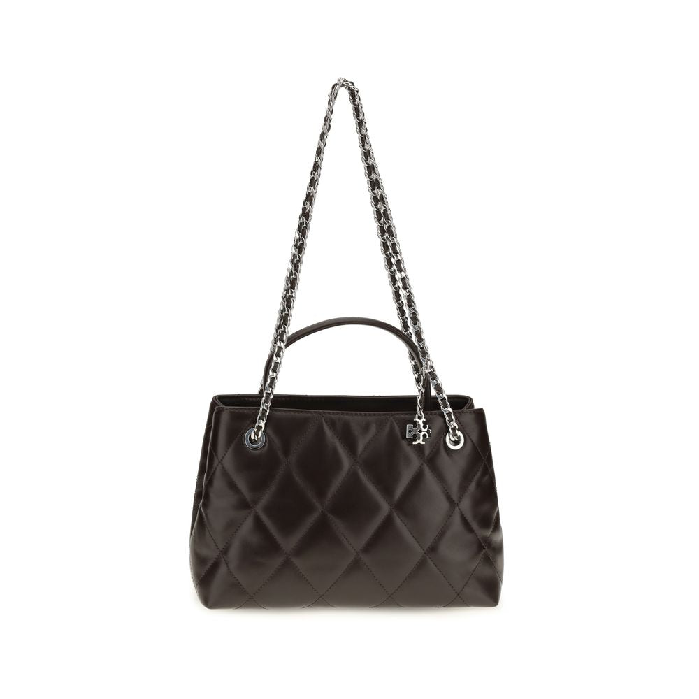 Tory Burch Braune Kalbsleder Bos Taurus Schultertasche
