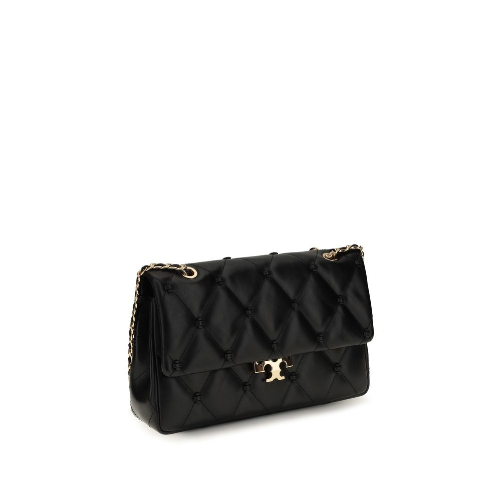 Tory Burch Schwarze Lammleder Schultertasche Ovis Aries