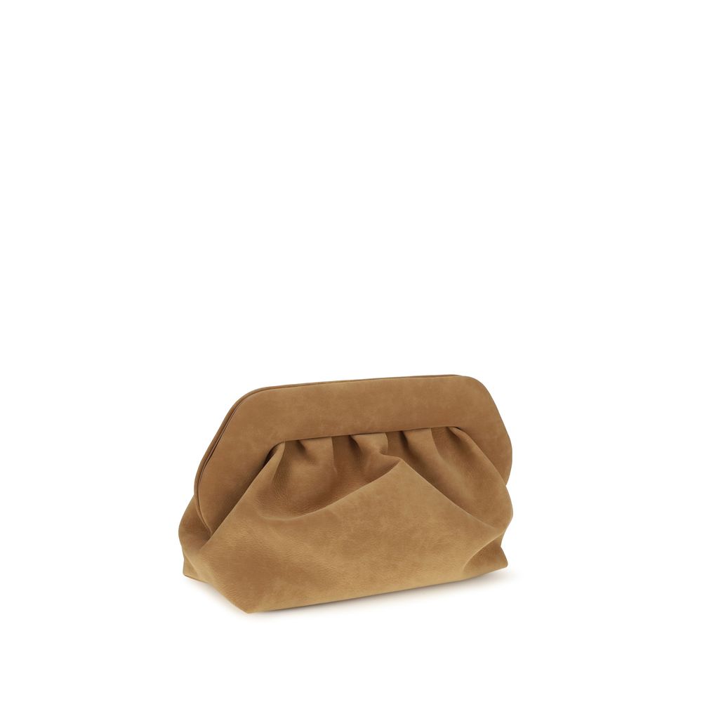 THEMOIRè Beige Wildleder-Kupplungstasche