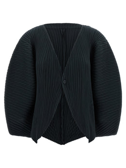 Issey Miyake Schwarzer Cardigan aus Polyester