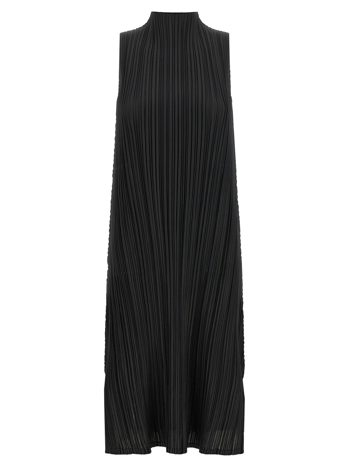 PLEATS PLEASE ISSEY MIYAKE Schwarzes Polyester-Midikleid