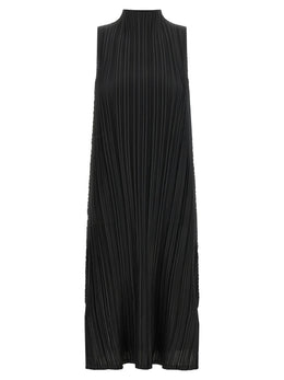 PLEATS PLEASE ISSEY MIYAKE Schwarzes Polyester-Midikleid