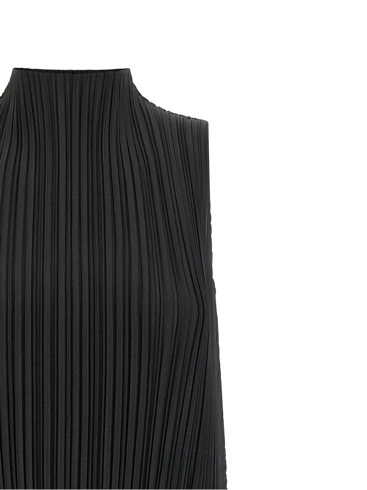 PLEATS PLEASE ISSEY MIYAKE Schwarzes Polyester-Midikleid