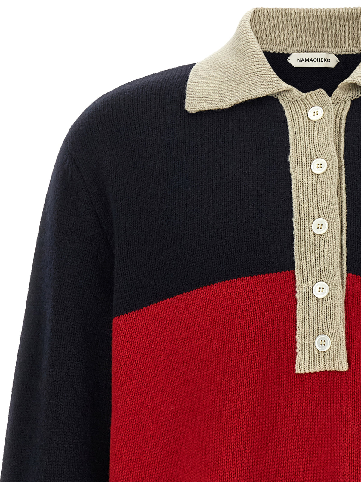 Namacheko Mehrfarbiges Poloshirt aus Merinowolle