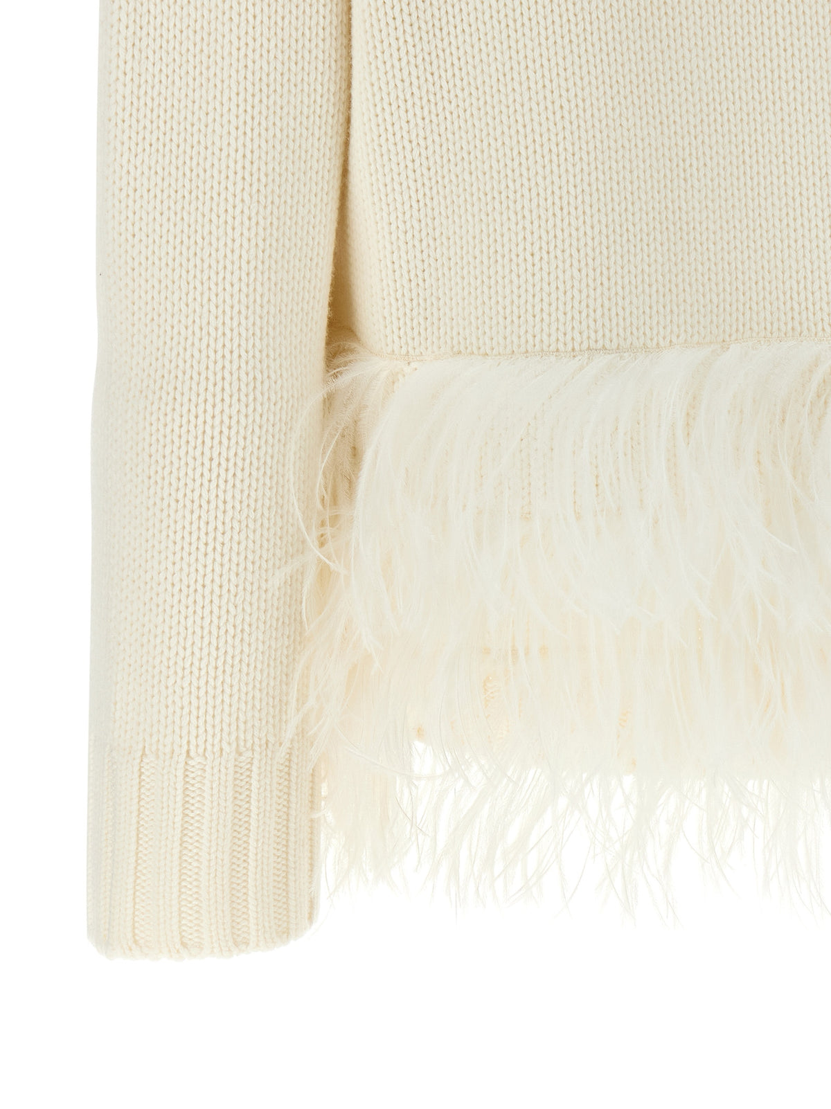 Fabiana Filippi Weiße Strickjacke aus reiner Schurwolle
