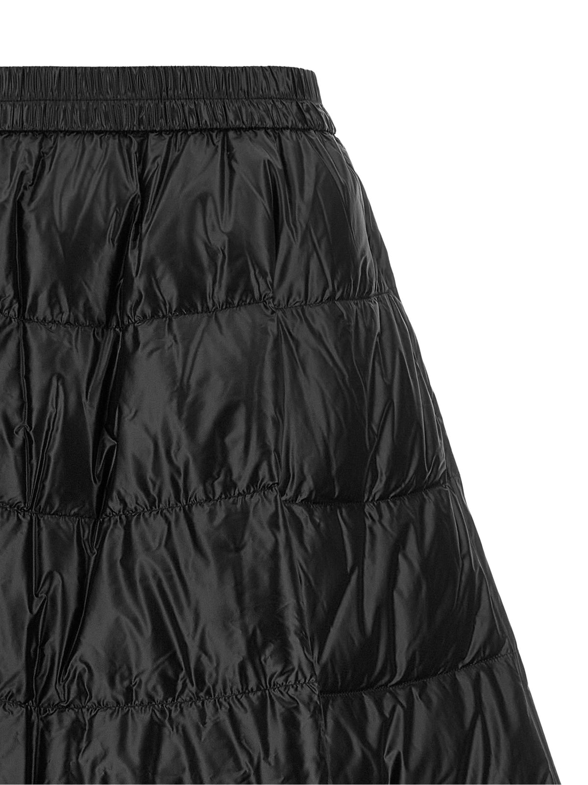 Moncler Schwarzer Midi-Rock aus Polyamid