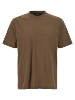 Brioni Braunes Baumwoll-T-Shirt