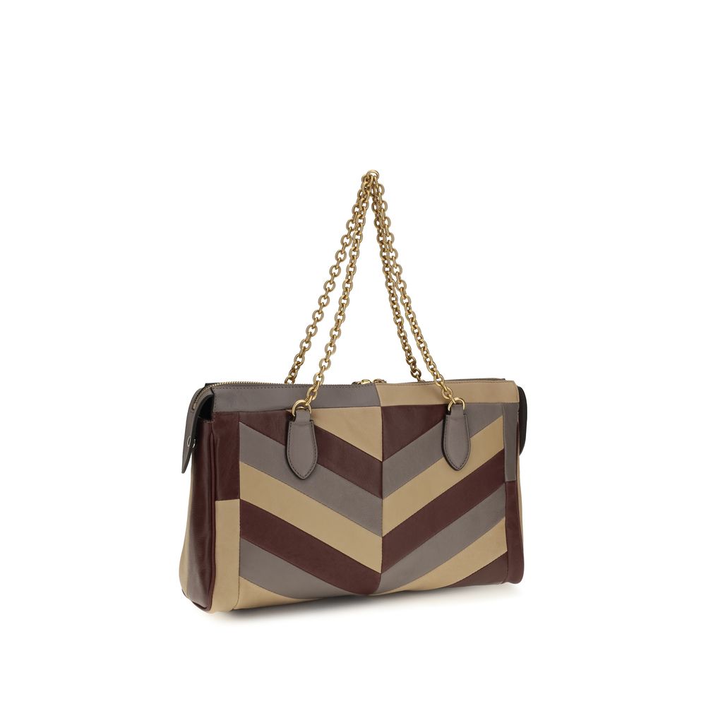 Valentino Garavani Schultertasche aus mehrfarbigem Napa- und Kalbsleder