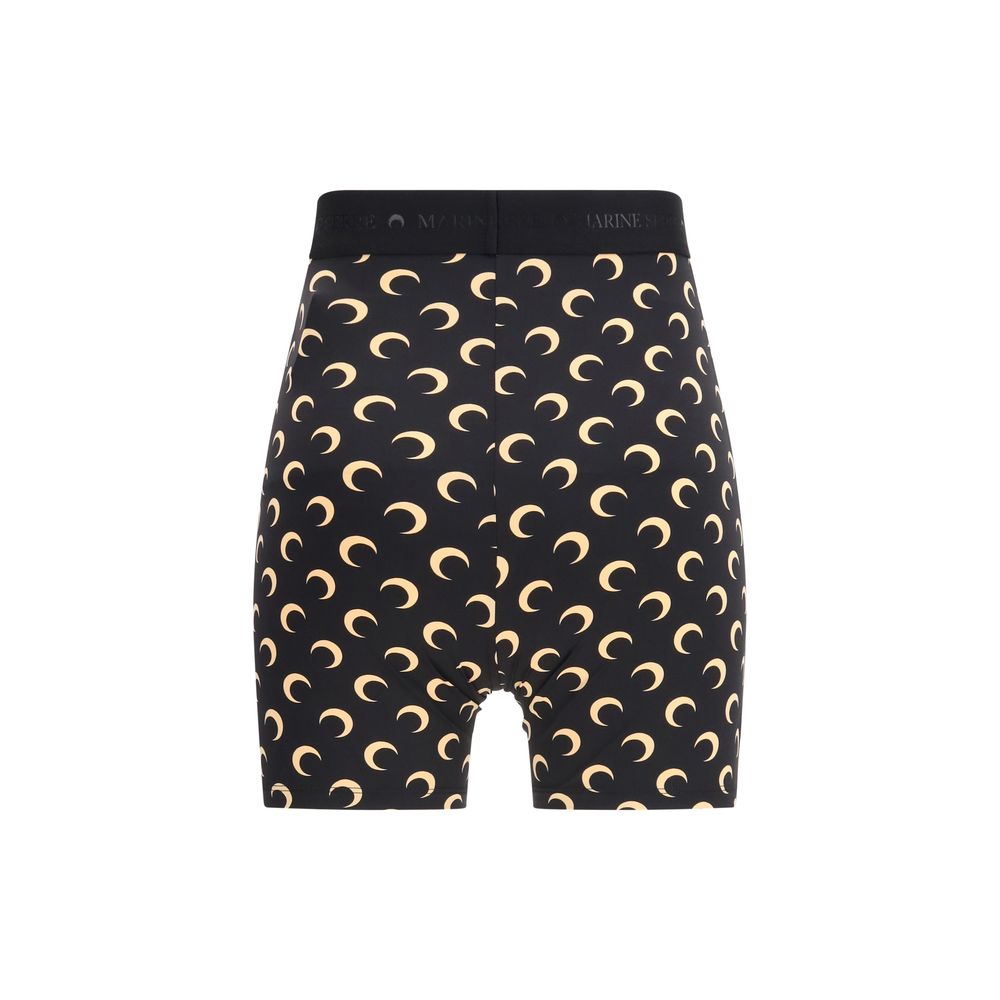 Marine Serre Schwarze Polyamid-Bermudashorts