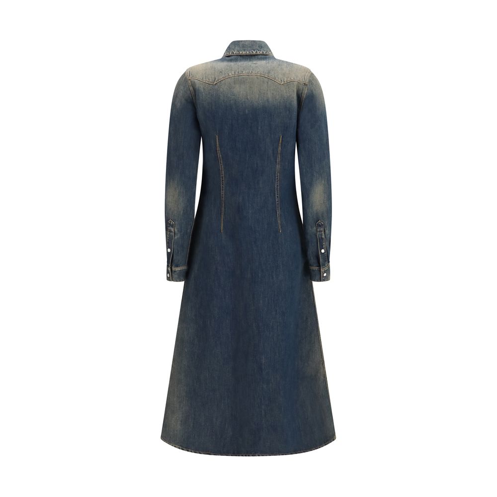Fendi Blaues Baumwoll-Freizeitkleid