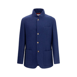 Brunello Cucinelli Blaue Kaschmir-Jacke in voller Länge
