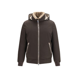 Brunello Cucinelli Brauner Bomber aus Polyamid