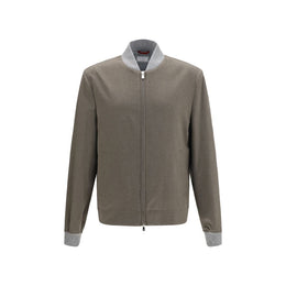 Brunello Cucinelli Zweifarbige Kaschmir-Bomberjacke