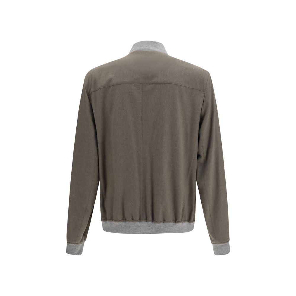 Brunello Cucinelli Zweifarbige Kaschmir-Bomberjacke