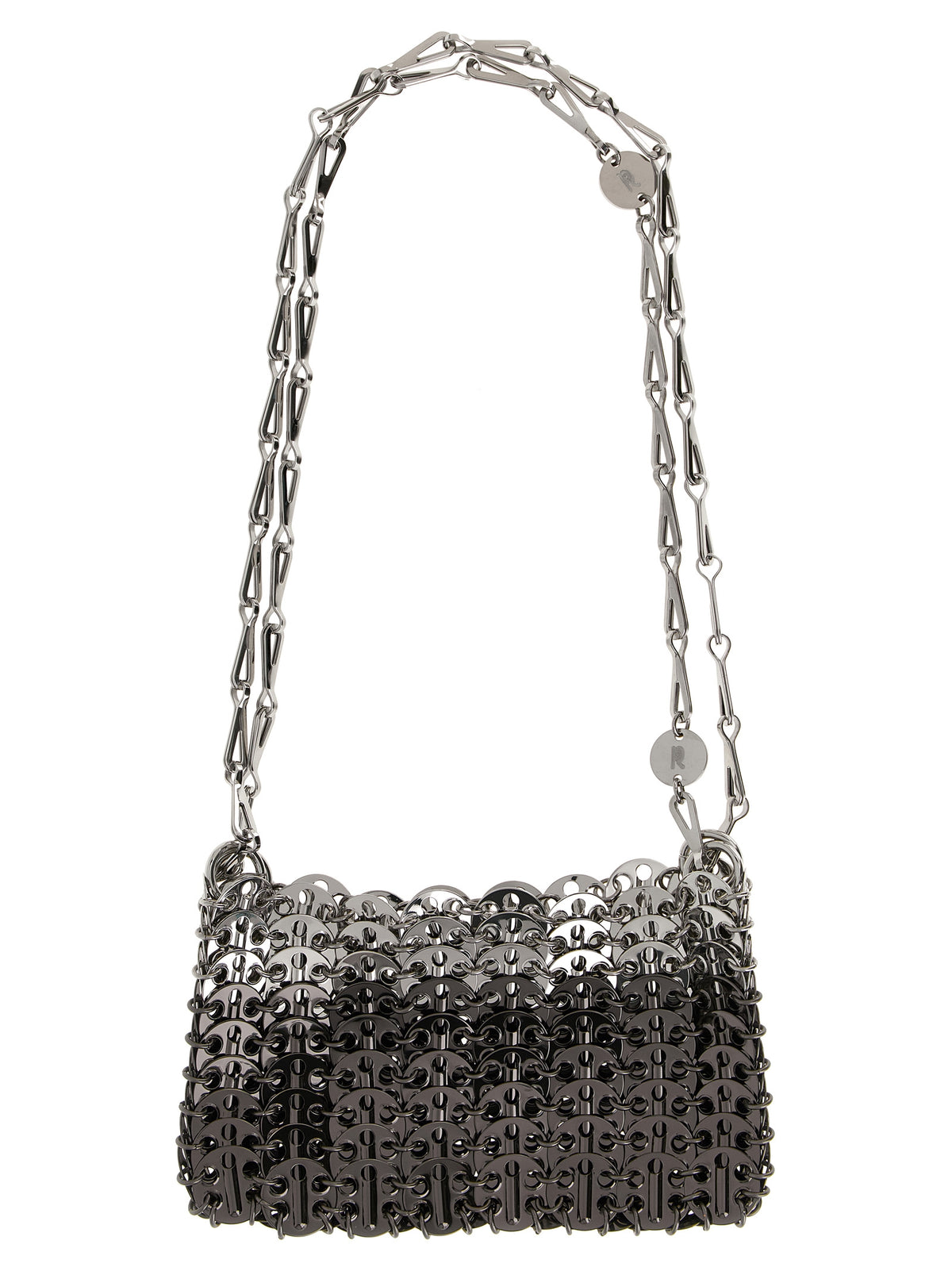 Paco Rabanne Schultertasche aus silbernem Edelstahl