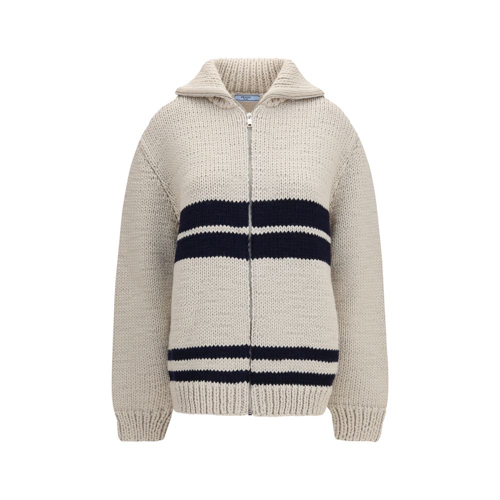 Prada Beige Woll Cardigan Oves Aries