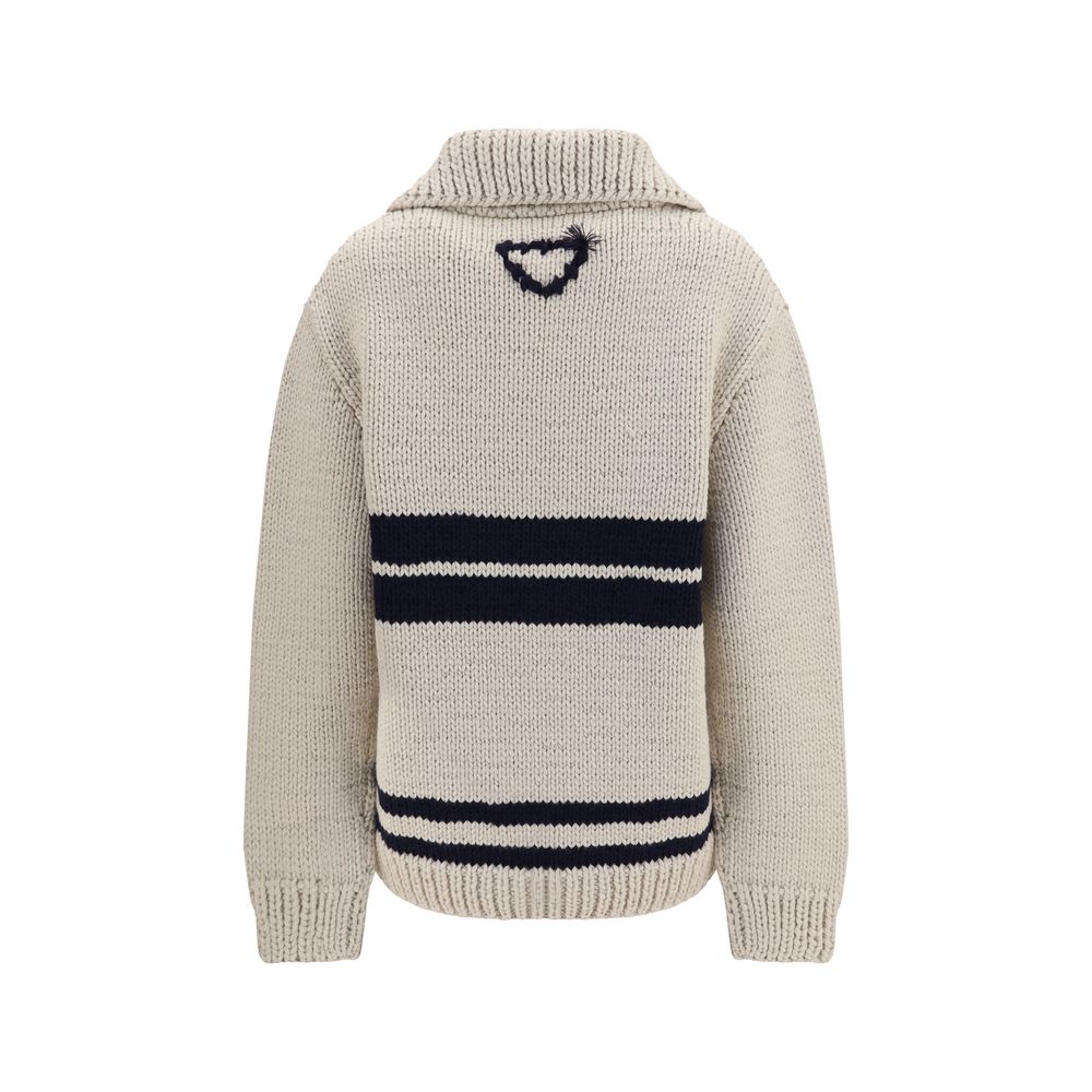 Prada Beige Woll Cardigan Oves Aries