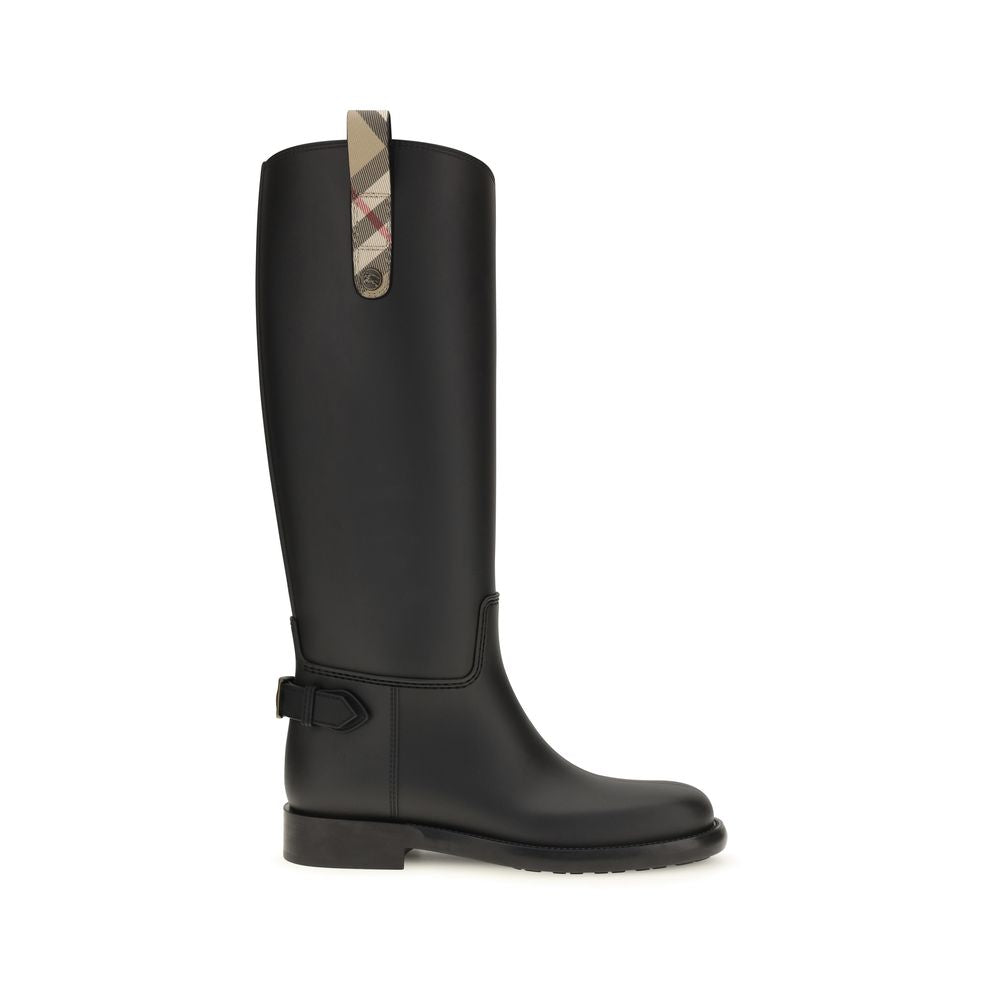 Burberry Schwarze Regen-Stiefel aus Polyurethan