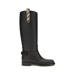 Burberry Schwarze Regen-Stiefel aus Polyurethan