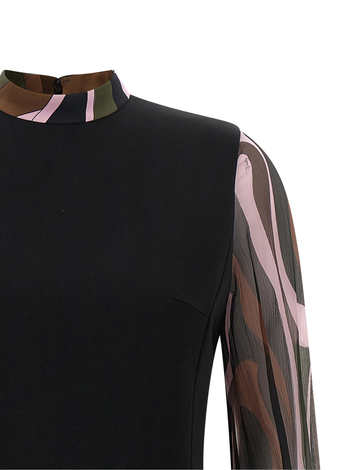 Emilio Pucci Schwarzes Viskose-Kurzkleid