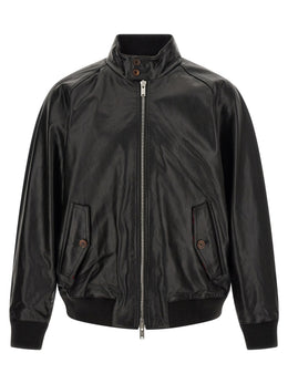 Baracuta Schwarze Lederjacke aus Rindsleder