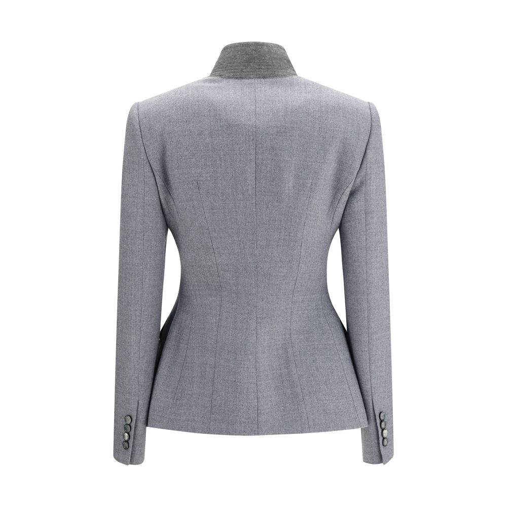 Alexander McQueen Graue Lammfelljacke Aries aus Wolle, durchgehend