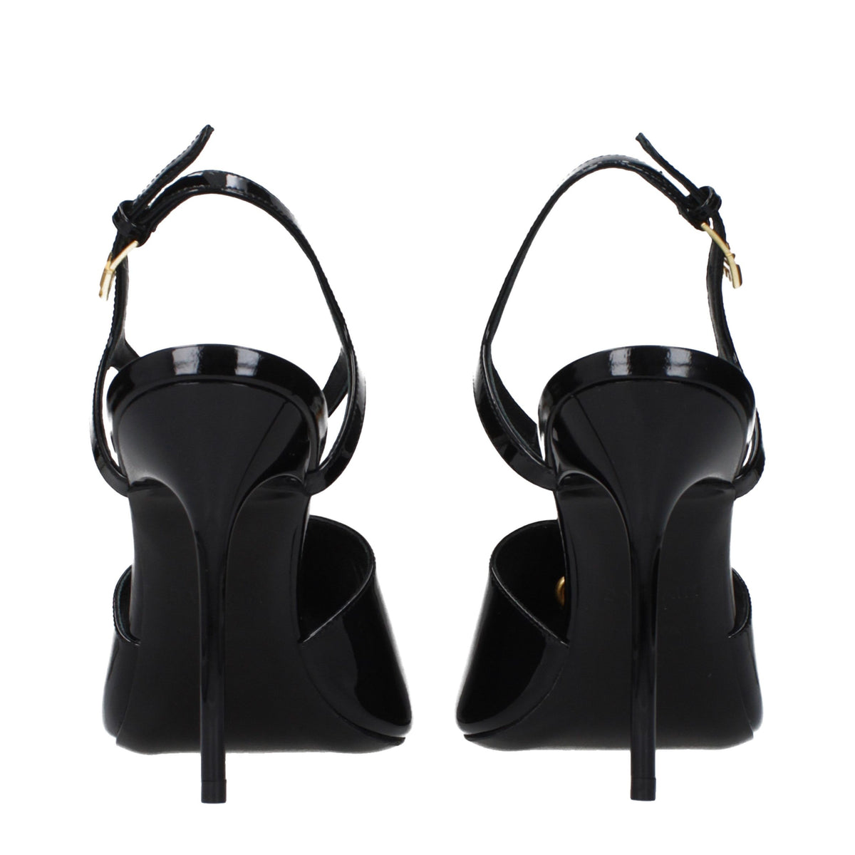Balmain Schwarze Leder-Stiletto-Sandalen