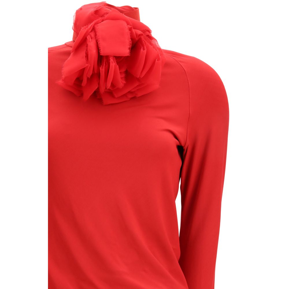 Magda Butrym Rotes Viskose-Freizeitkleid