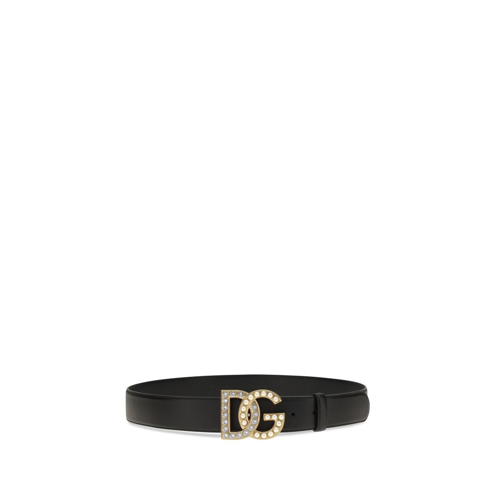 Dolce & Gabbana Schwarzer Kalbsleder Bos Taurus Regular Gürtel