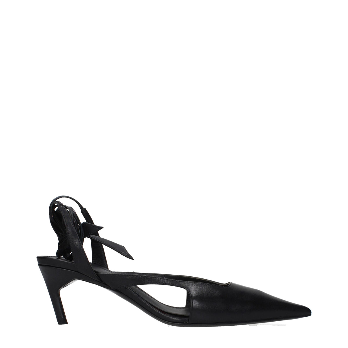 The Attico Schwarze Leder Pumps mit hohem Absatz