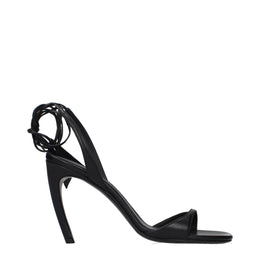 The Attico Schwarze Leder-Stiletto-Sandalen
