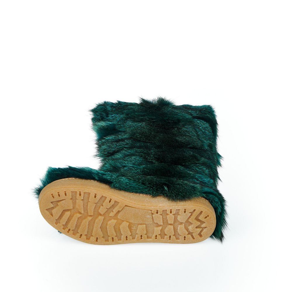 Mr&Mrs Italy Teal Pelz Damenschuh