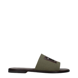 Dolce & Gabbana Grüne Stoff-Slipper