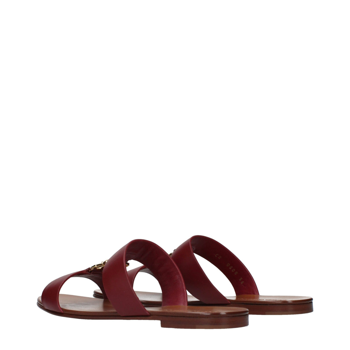 Dolce & Gabbana Rote Leder-Slipper