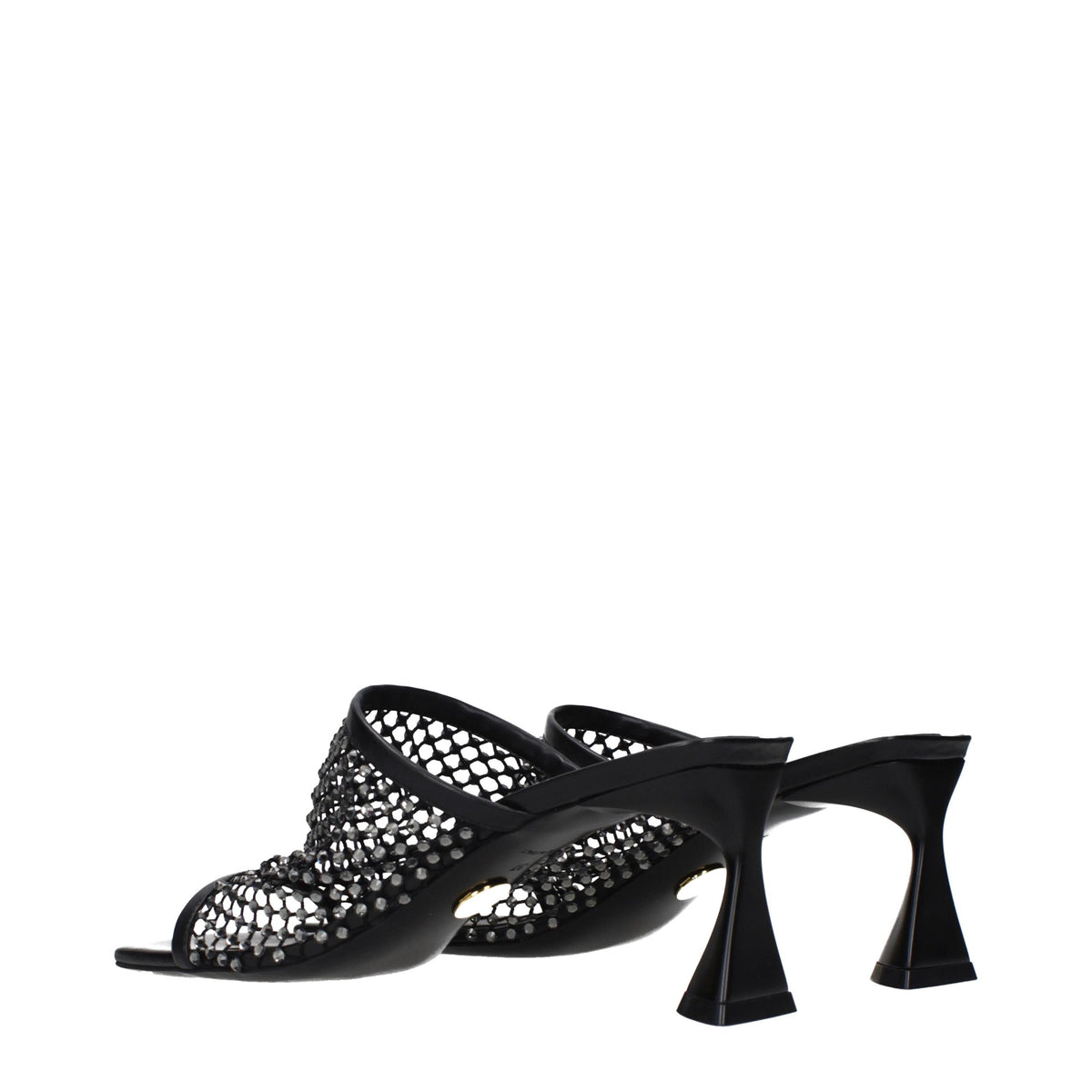 Stella McCartney Schwarze Leder-Stiletto-Sandalen