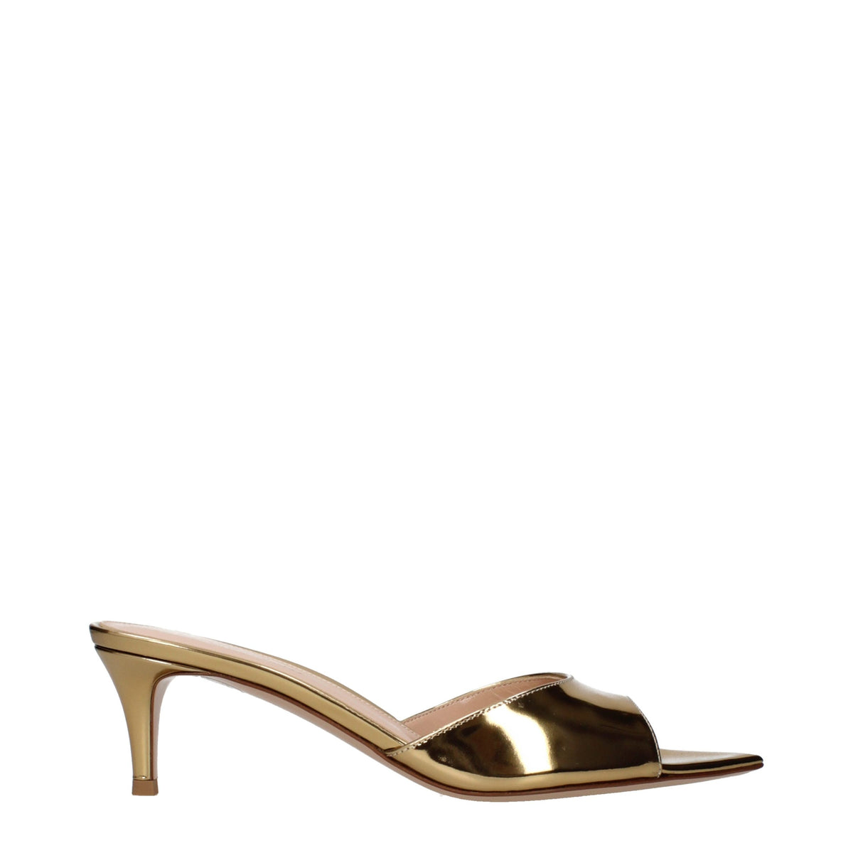 Gianvito Rossi Goldene Ledersandalen mit Plateauabsatz