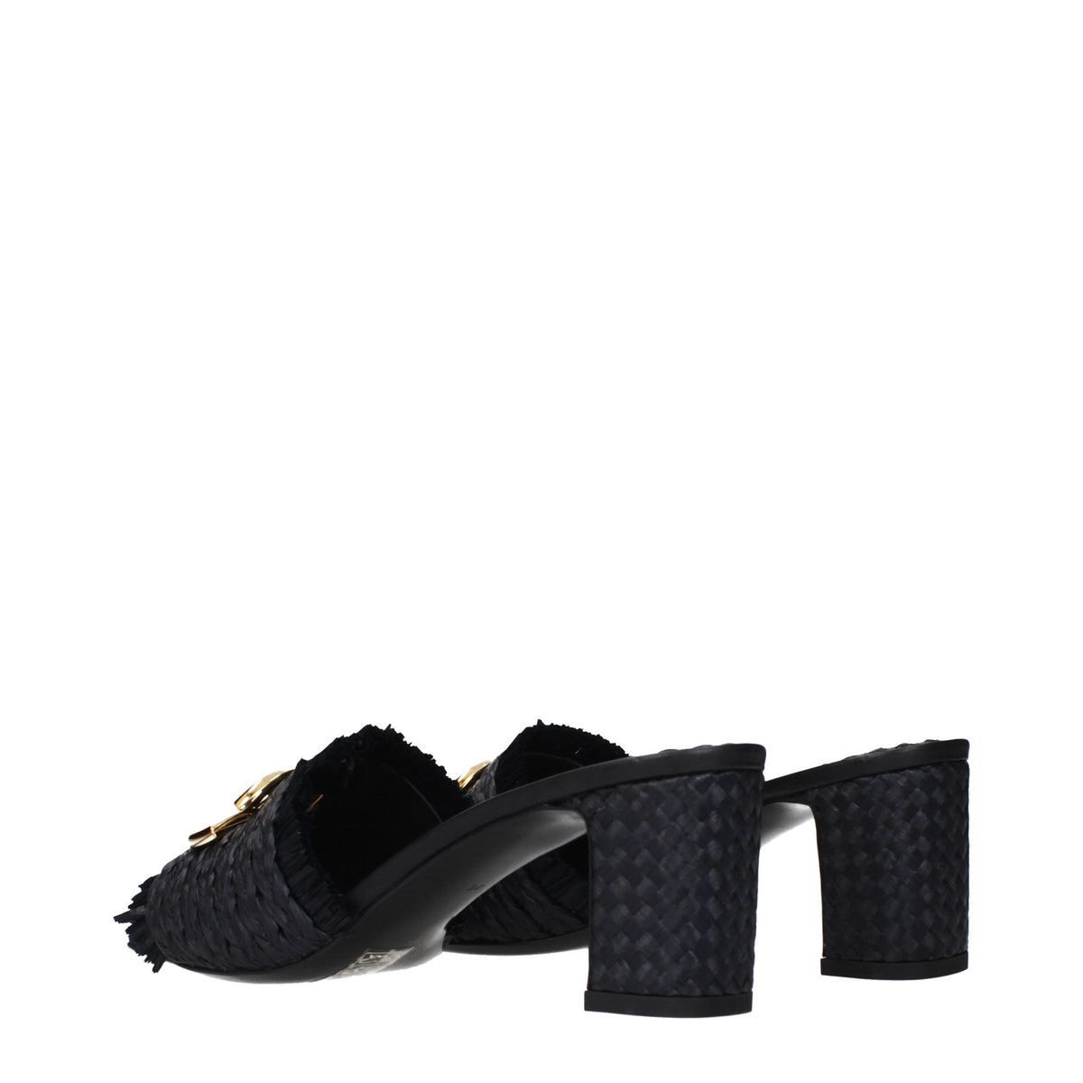 Dolce & Gabbana Schwarze Sandalen aus Raffia mit Plateau