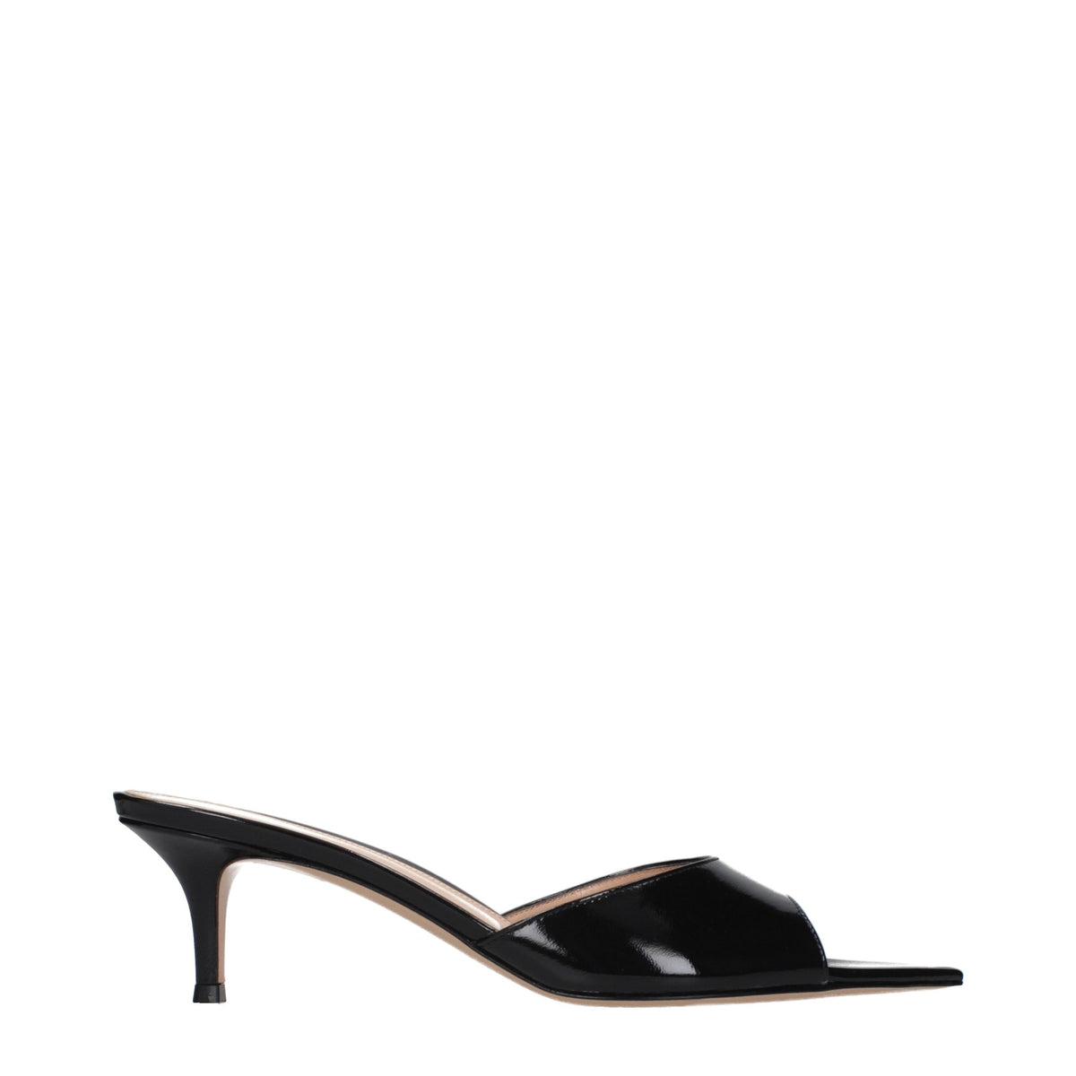 Gianvito Rossi Schwarze Leder Plateau-Sandalen