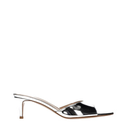 Gianvito Rossi Graue Leder-Plateau-Sandalen