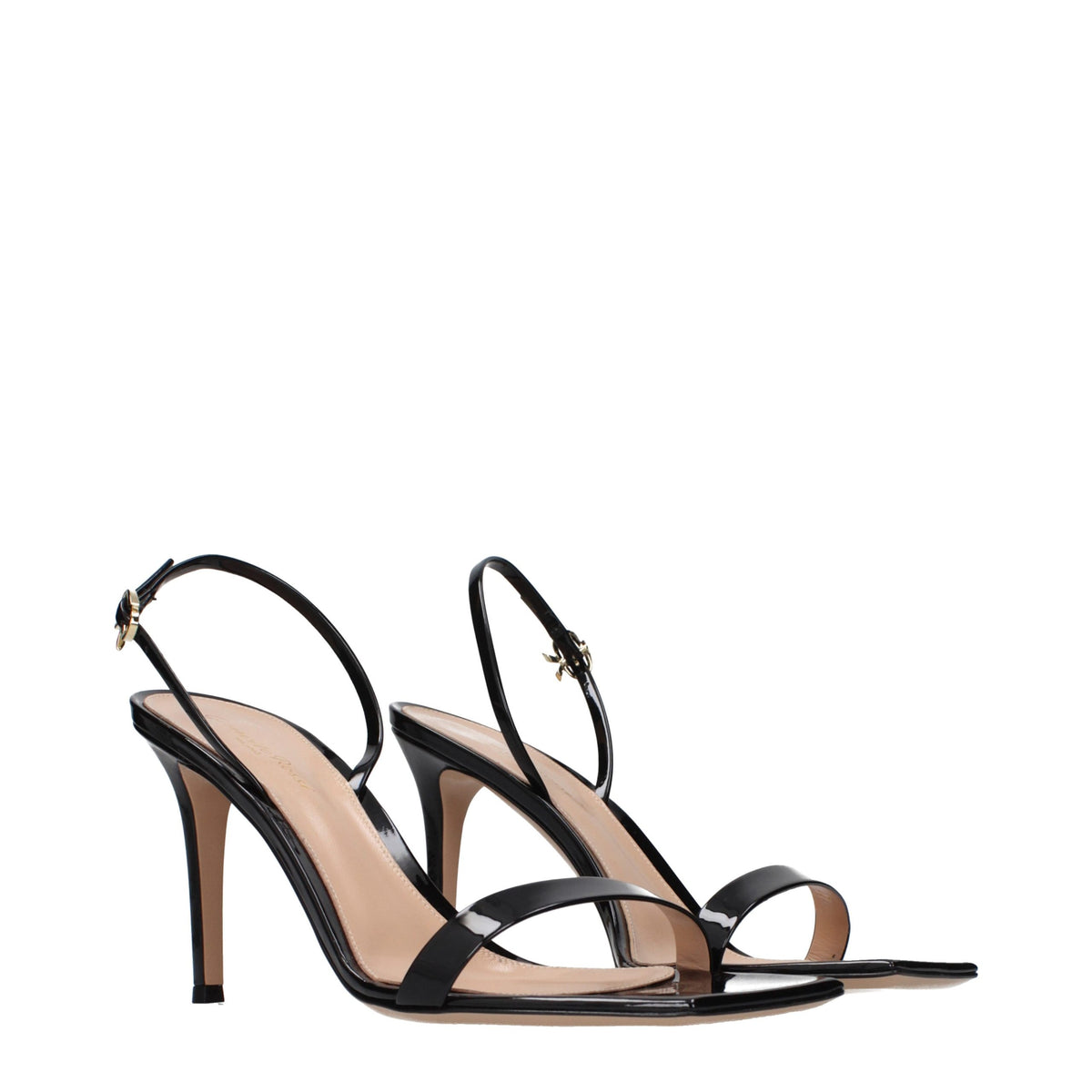 Gianvito Rossi Schwarze Leder-Stiletto-Sandalen
