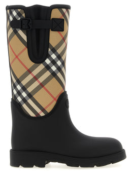 Burberry Schwarze Gummistiefel über dem Knie