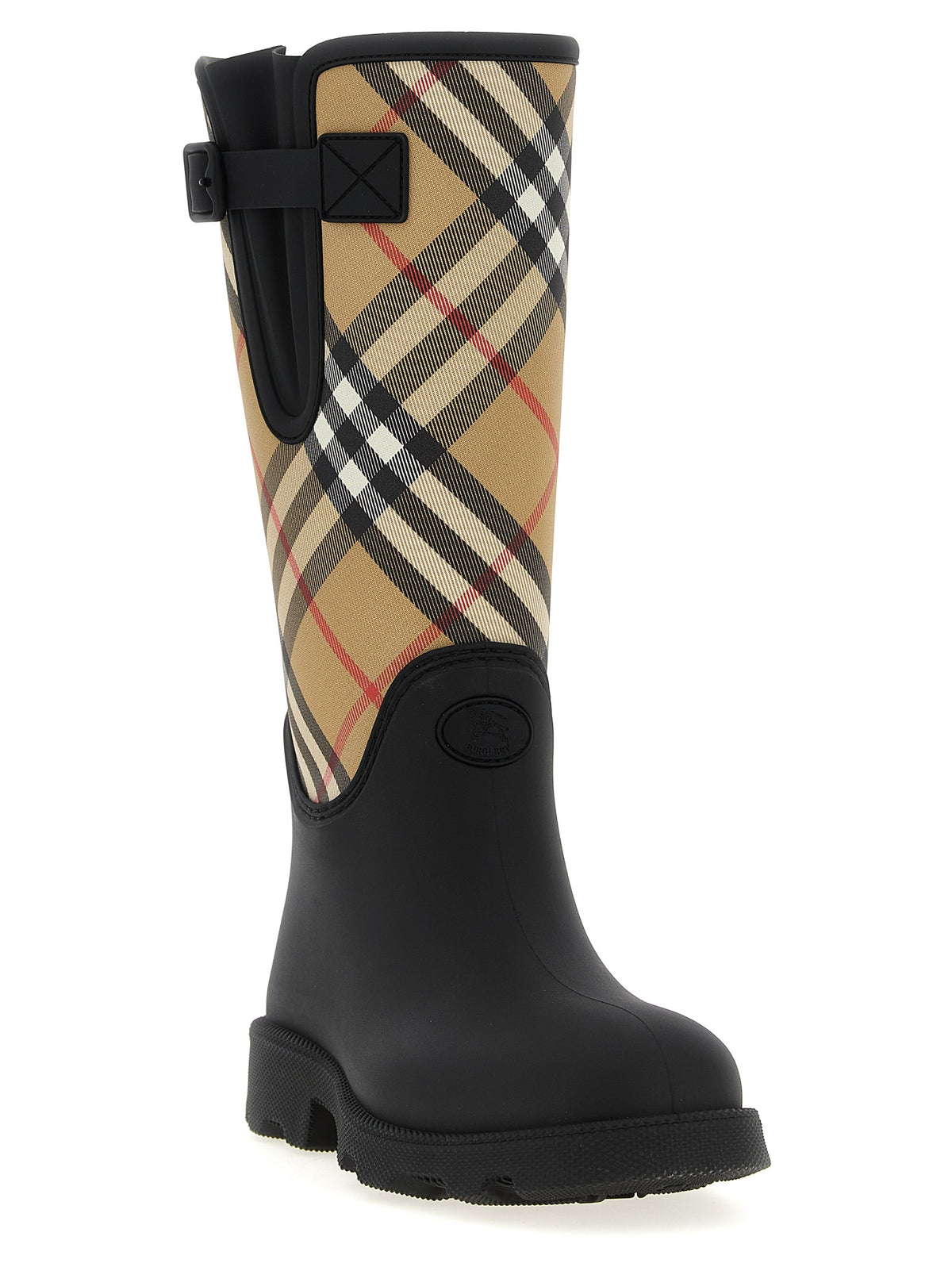 Burberry Schwarze Gummistiefel über dem Knie