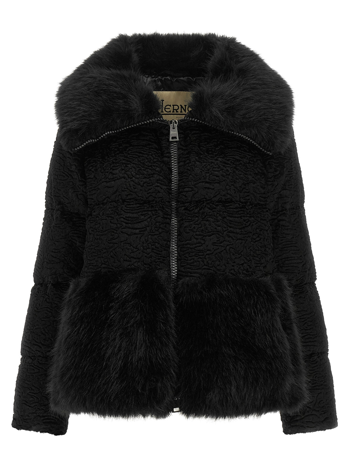 Herno Schwarze Jacke aus Acetat in voller Länge